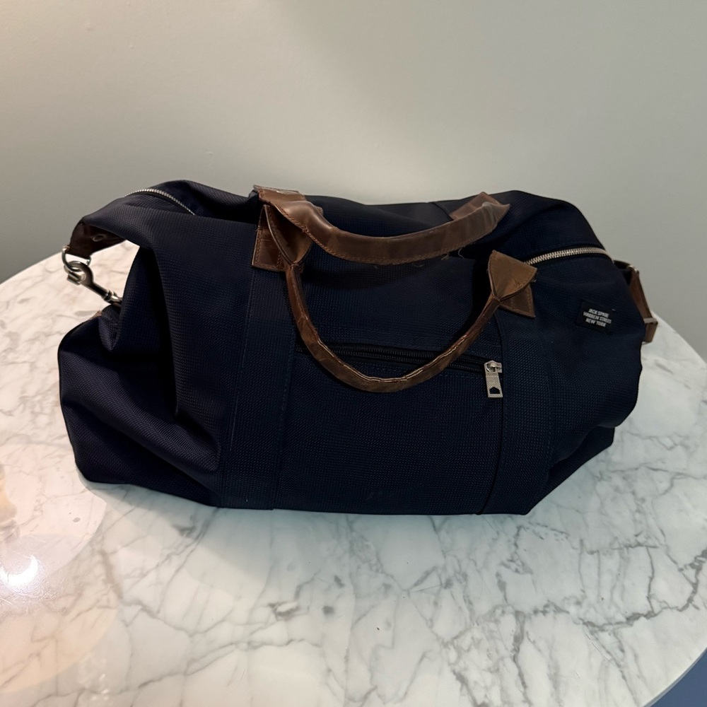 Jack Spade navy nylon duffel